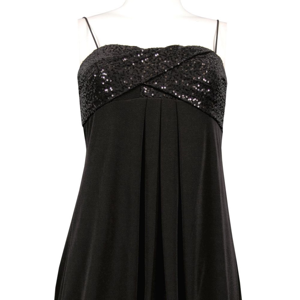 Cachet Jersey Babydoll Dress With Sequined Bodice